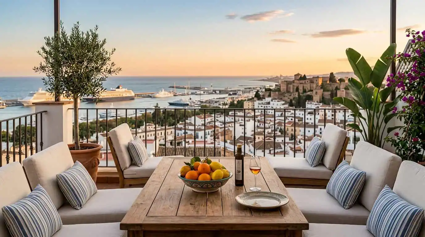 Terraza piso en Málaga